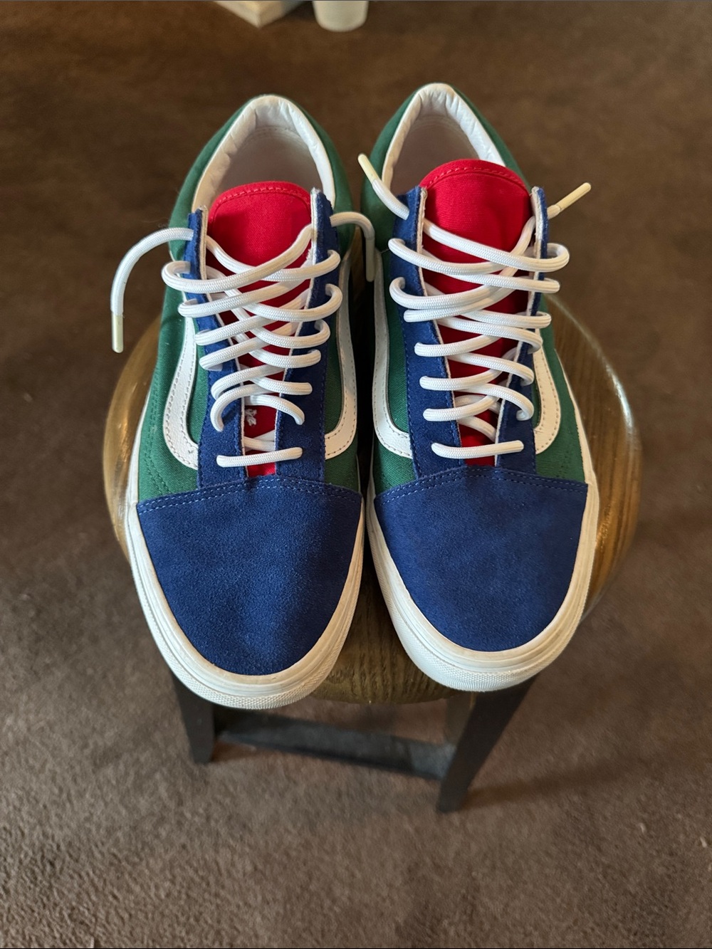 Vans Low-Top Suede & Canvas Sneakers in Blue, Green, Red